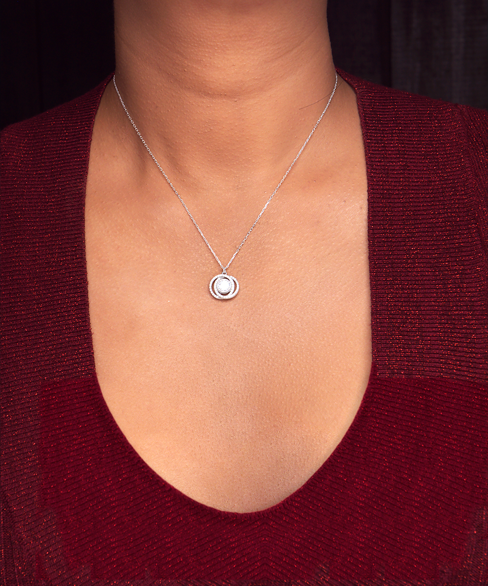 To My Loving Mom, Double Crystal Circle Necklace For Mom, Thank you Mom Birthday Gift, I Love You Mom, Christmas Present Ideas To Mom