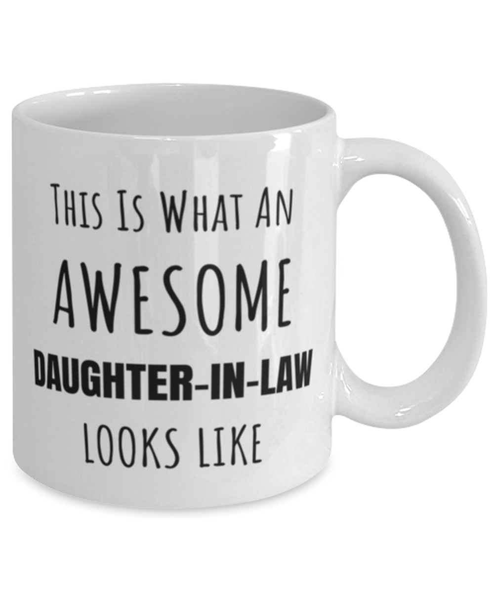 Funny Birthday Mug Gift for Daughter In Law, Awesome Daughter-In-Law Mug, Funny Christmas Mug Present From Mother-In-Law