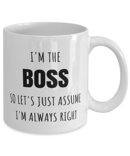 Funny Boss Mug Christmas Gift for Employer from Employee, Boss Is Always Right Mug, Funny Boss Birthday Present, Coworker Retirement Gift