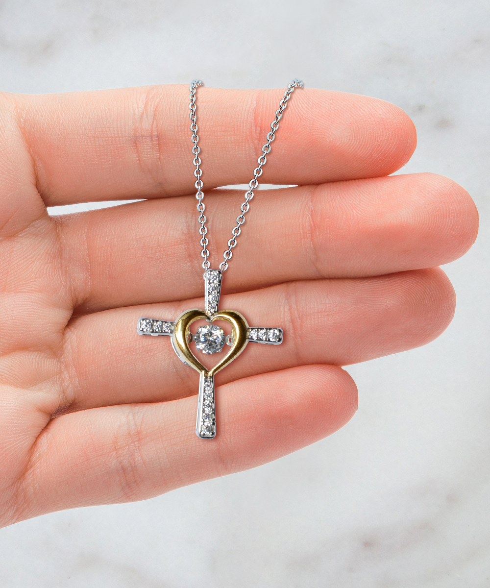 To My Dear Mom, Cross Dancing Necklace For Mom, Appreciation Gift To Mom From Daughter, Mom Jewelry Gift, I Love You Mom