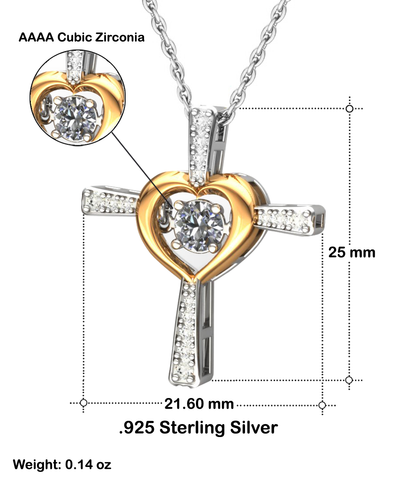 Gift For Sister, To My Sister, Birthday Gifts For Sister From Sister, I Love You Sister - .925 Sterling Silver Cross Dancing Necklace With Message Card