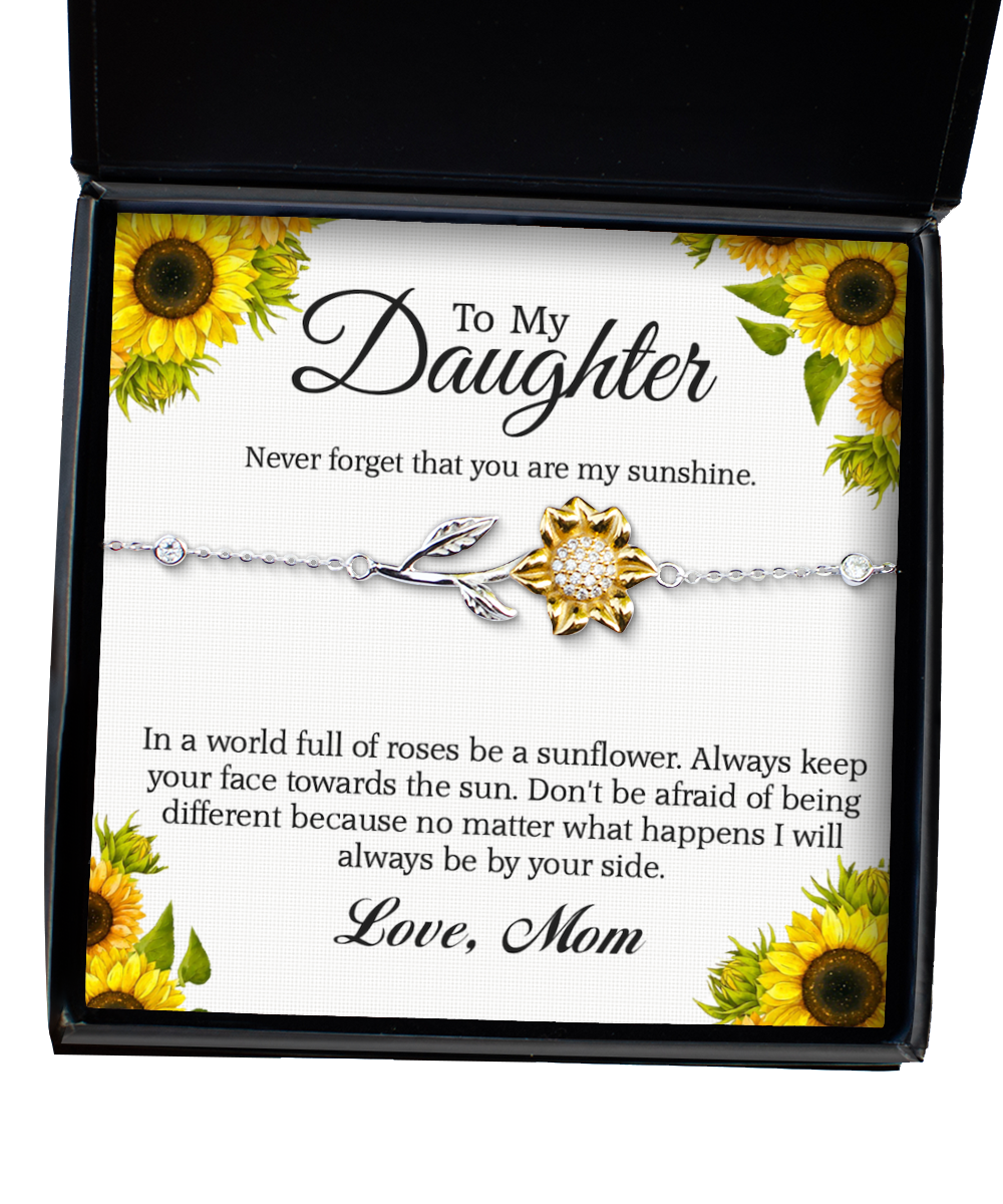 To My Daughter Sunshine Sunflower Bracelet Heartwarming Gift From Mom