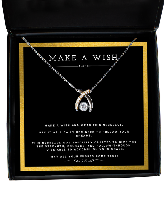 Wish Necklace Birthday Gift For Daughter From Mom Motivational Gift With Message Card Inspirational Christmas Present