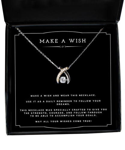 Wish Necklace Birthday Gift For Unbiological Sister Motivational Gift With Message Card Inspirational Christmas Present