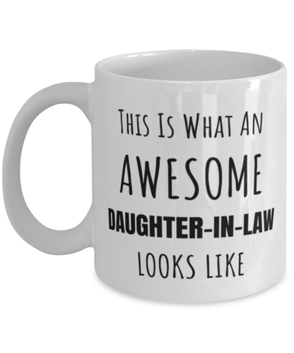 Funny Birthday Mug Gift for Daughter In Law, Awesome Daughter-In-Law Mug, Funny Christmas Mug Present From Mother-In-Law