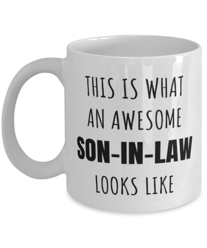 Funny Birthday Mug Gift for Son In Law, Awesome Son-In-Law Mug, Funny Christmas Mug Present From Mother-In-Law