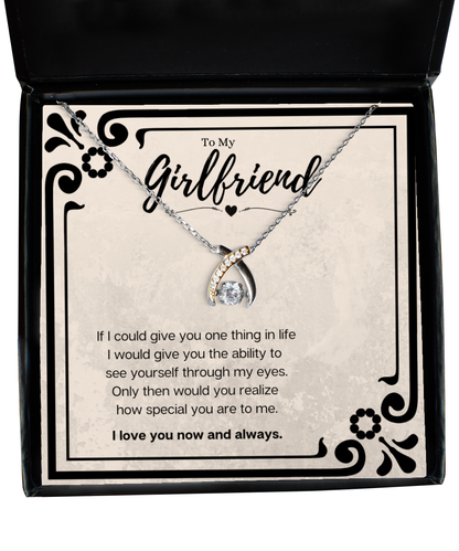 Boyfriend To Girlfriend Birthday Gift Message Card Jewelry Wishbone Necklace, Heartwarming Mothers Day Present From Boyfriend, Girlfriend Anniversary Valentines Day Gift For Her