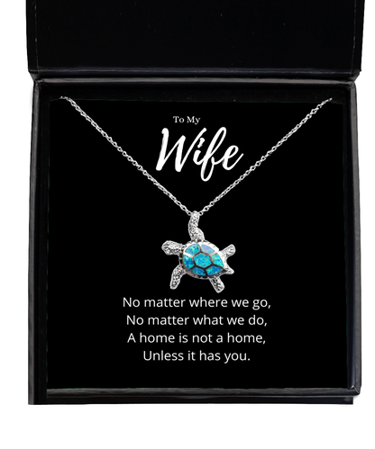 Heartwarming Wife Turtle Necklace Anniversary Gift From Husband, Unique Jewelry Message Card Birthday Present For Her