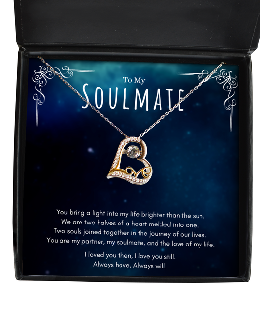 Inspiring Soulmate Relationship Message Necklace Heart Jewelry Anniversary Gift For Her, Lovely Soulmate Valentines Day Jewelry Present, Birthday Appreciation Gifts From Him