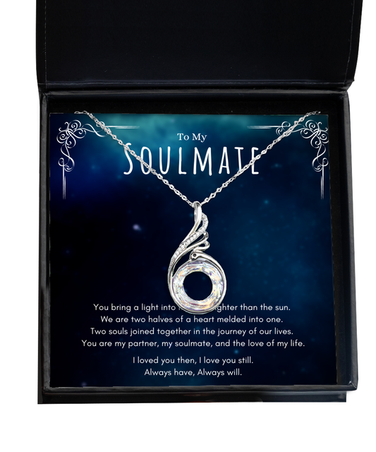 Inspiring Soulmate Relationship Message Necklace Phoenix Jewelry Anniversary Gift For Her, Lovely Soulmate Valentines Day Jewelry Present, Birthday Appreciation Gifts From Him