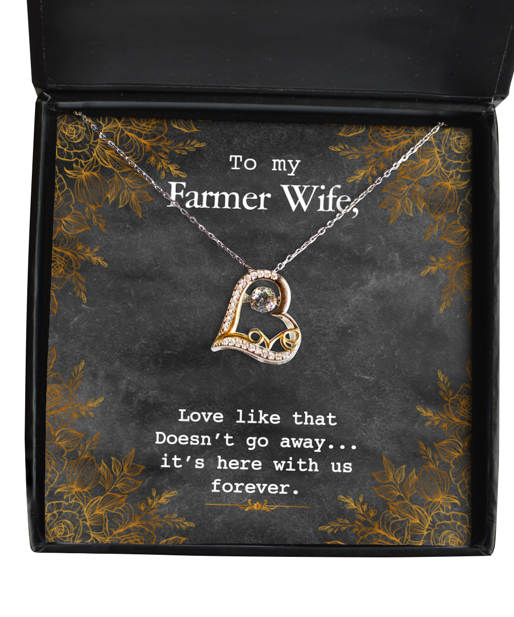 Farmer Wife Necklace, To My Farmer Wife Jewelry Message Card Gift, Love Forever, Love Heart Necklace, Valentines Day Gifts For Farm Wife