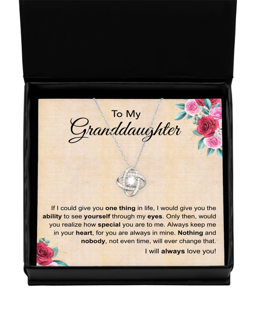 To My Granddaughter Love Knot Silver Necklace From Grandmother, Gifts for Granddaughter, Granddaughter Birthday Gifts