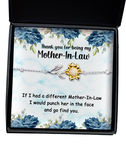 Mother-In-Law Sunflower Bracelet, Gift From Daughter In Law, Birthday Gift For Mother-In-Law, Thank You Gift Mother-In-Law From Son In Law