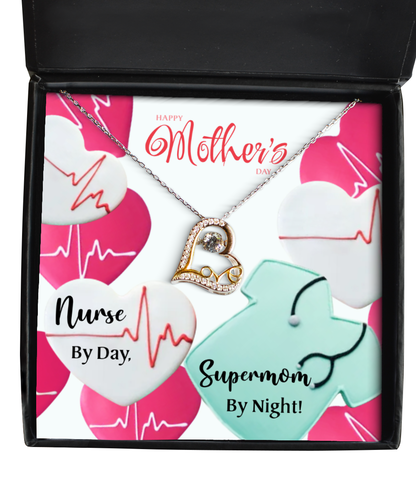 To My Nurse Supermom, Love Dancing Necklace For Nurse Mom, Nurse Mom Jewelry, Gift For Nurse Mom, Mother's Day Nurse Mom Gifts