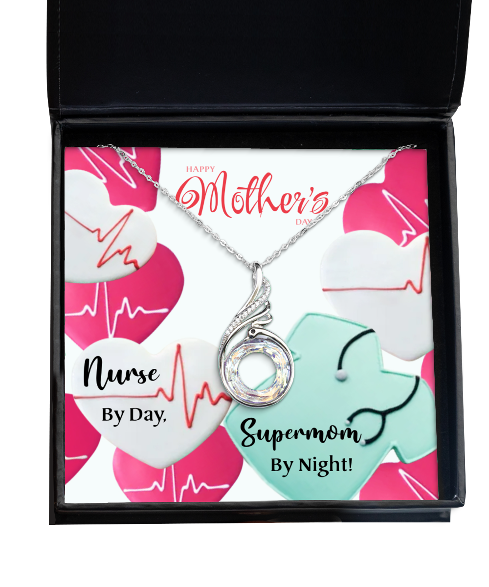 To My Nurse Supermom, Rising Phoenix Necklace For Nurse Mom, Nurse Mom Jewelry, Gift For Nurse Mom, Mother's Day Nurse Mom Gifts