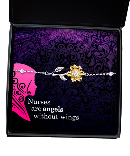 Nurses Thank You Gift, Sunflower Bracelet For Nurses, Nurses Are Angel Gift, Appreciation Gift To Nurses, Nurses Bday Gift