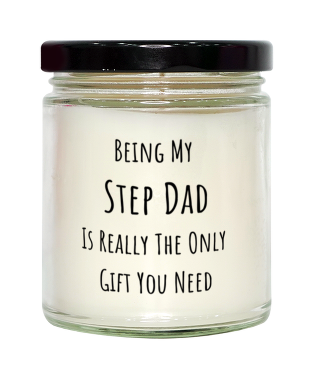 Funny Birthday Gift for Step Dad, Being My Step Dad Gift, Funny Christmas Candle Present From Step Daughter