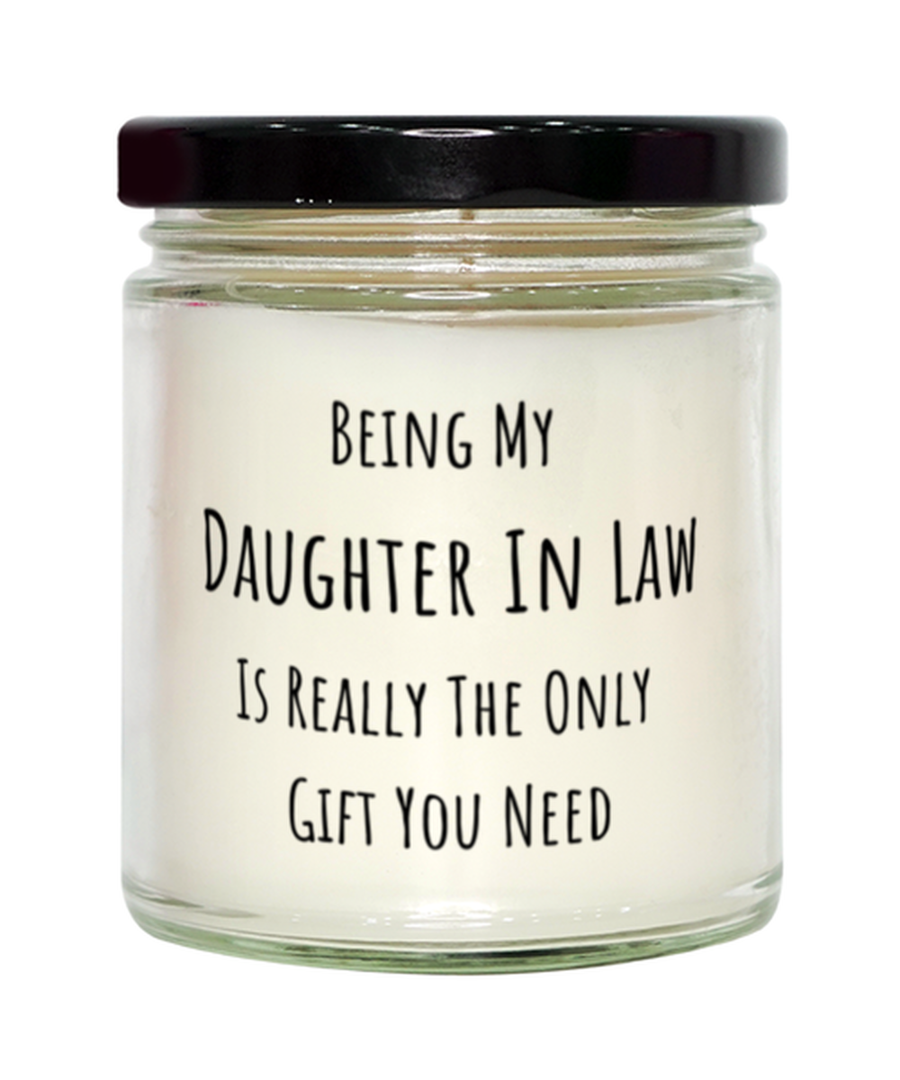 Funny Birthday Gift for Daughter In Law, Being My Daughter In Law Gift, Funny Christmas Candle Present From Mother In Law