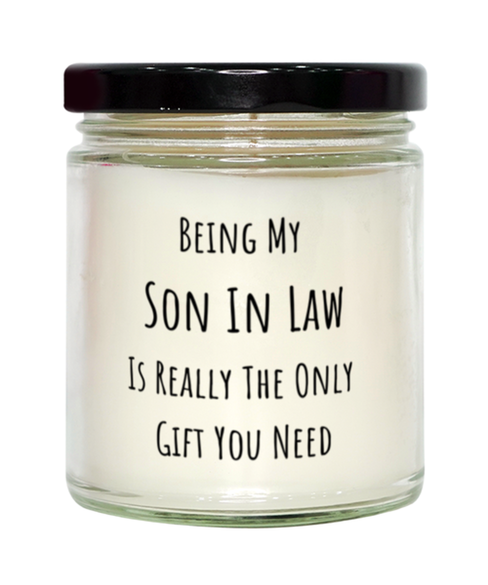 Funny Birthday Gift for Son In Law, Being My Son In Law Gift, Funny Christmas Candle Present From Mother In Law