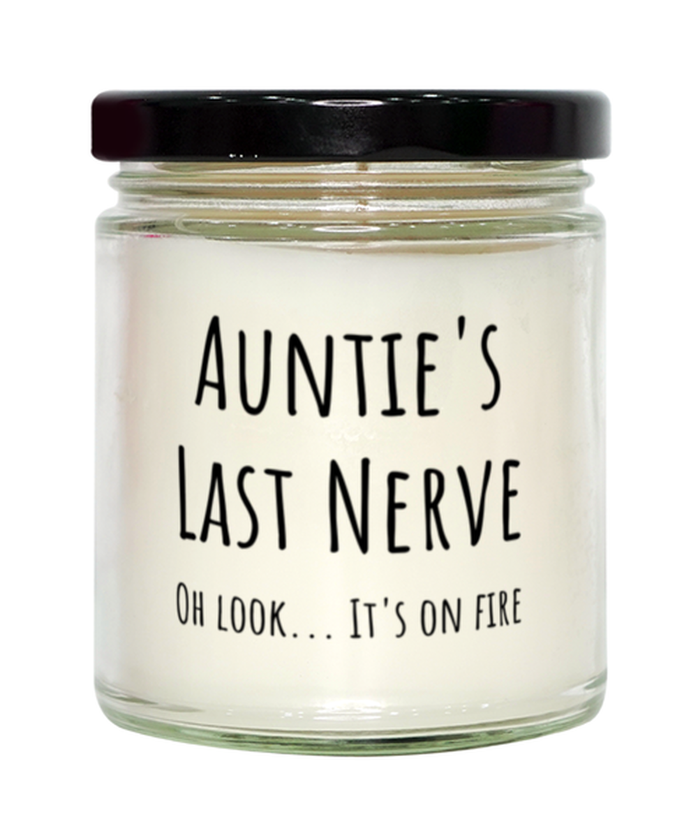 Funny Aunties Last Nerve Candle Gift For Auntie Birthday