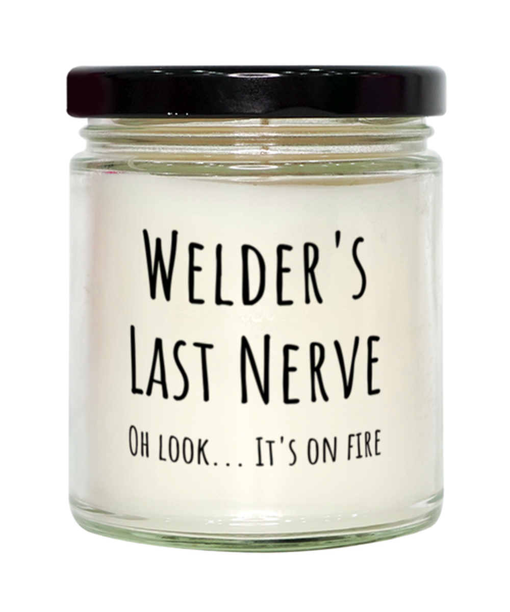 Funny Welders Last Nerve Candle Gift For Welder Birthday