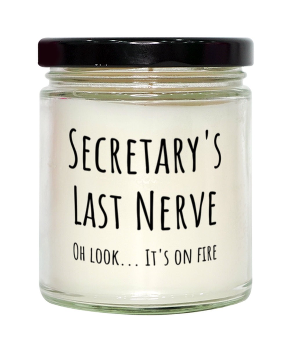 Funny Secratarys Last Nerve Candle Gift For Secratary Birthday