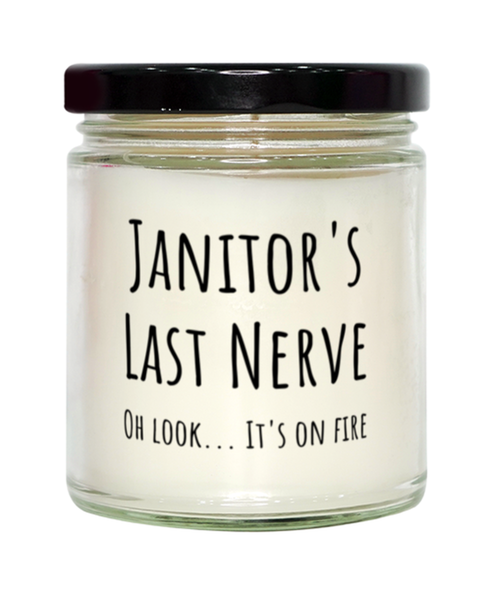 Funny Janitors Last Nerve Candle Gift For Janitor Birthday