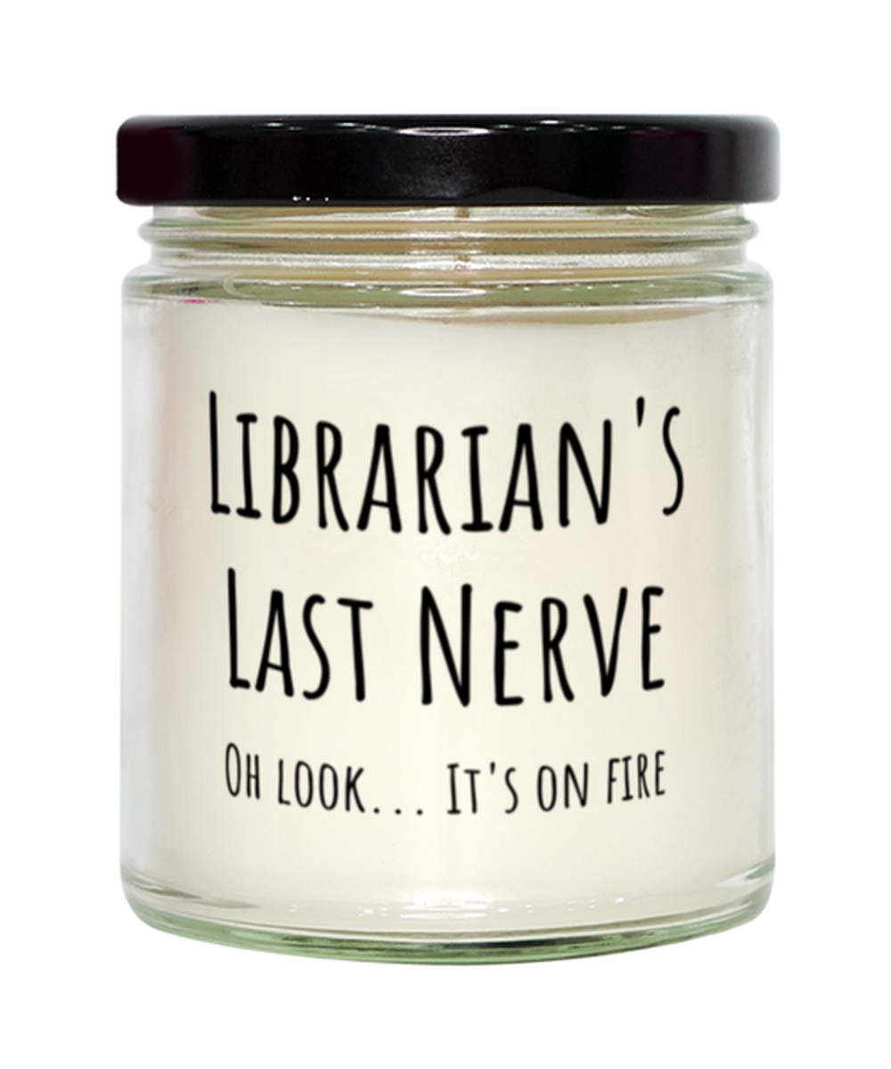 Funny Librarians Last Nerve Candle Gift For Librarian Birthday