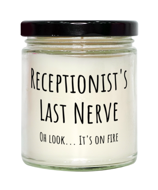 Funny Receptionists Last Nerve Candle Gift For Receptionist Birthday