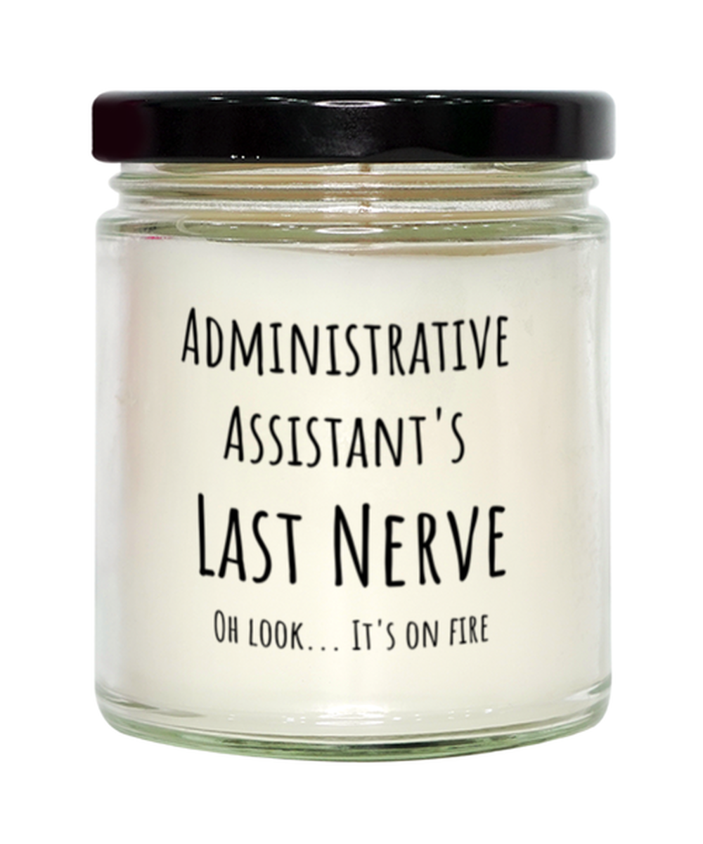 Funny Administrative Assistants Last Nerve Candle Gift For Administrative Assistant Birthday