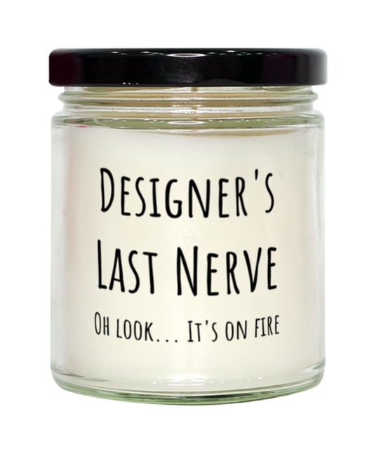 Funny Designers Last Nerve Candle Gift For Designer Birthday