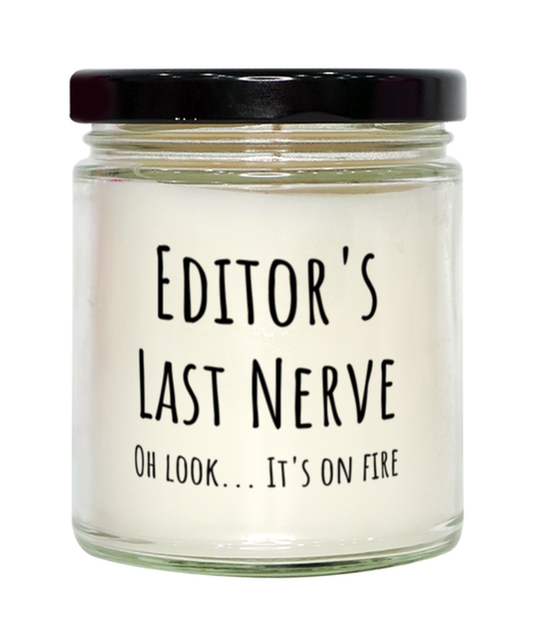 Funny Editors Last Nerve Candle Gift For Editor Birthday