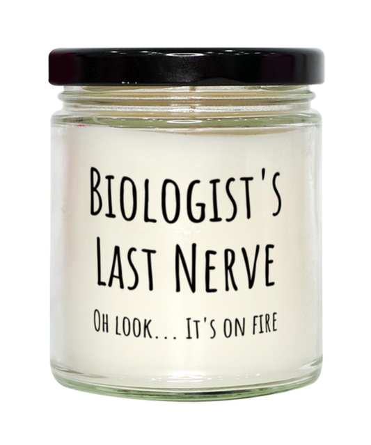 Funny Biologists Last Nerve Candle Gift For Biologist Birthday