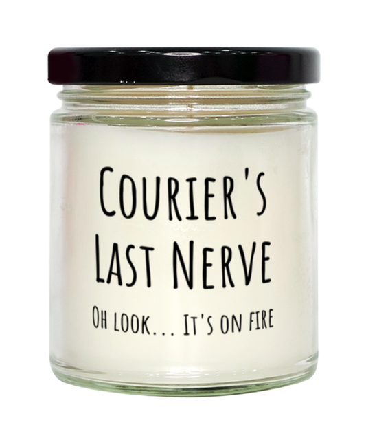 Funny Couriers Last Nerve Candle Gift For Courier Birthday