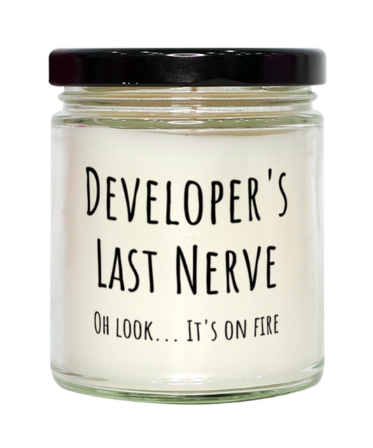 Funny Developers Last Nerve Candle Gift For Developer Birthday