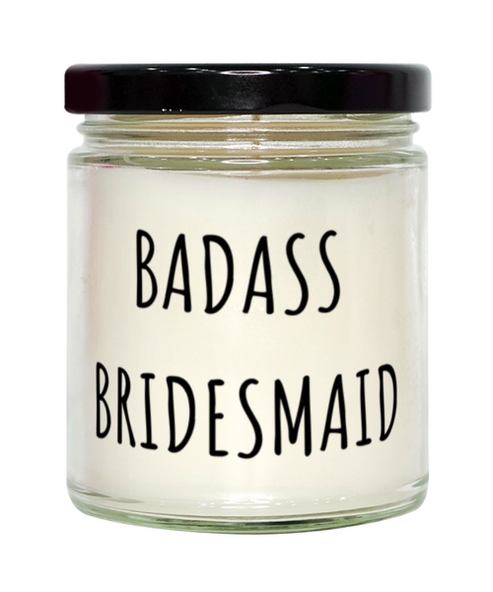 Bridesmaids Gifts, Badass Bridesmaid Candle Gift for Day Of Wedding, Bridal Shower Gifts