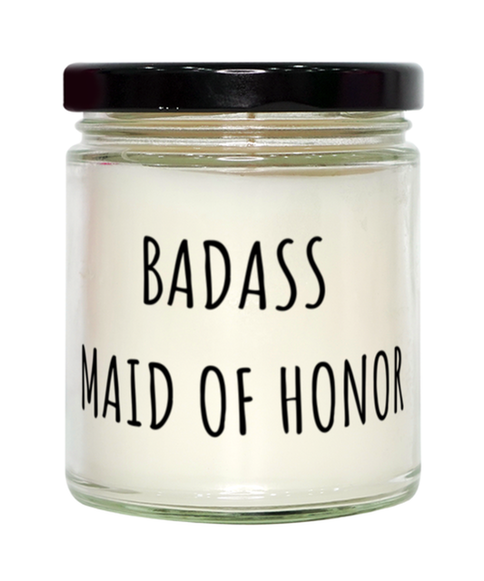 Maid Of Honor Gifts, Badass Maid Of Honor Candle Gift for Day Of Wedding, Bridal Shower Gifts