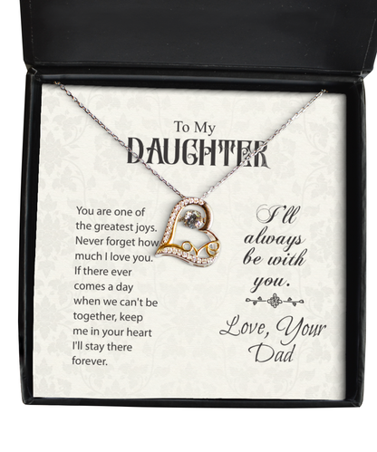 To My Daughter Love Dancing Necklace, Daughter Gift From Dad, Dad to Daughter Jewelry Gift, Birthday Gift For Daughter