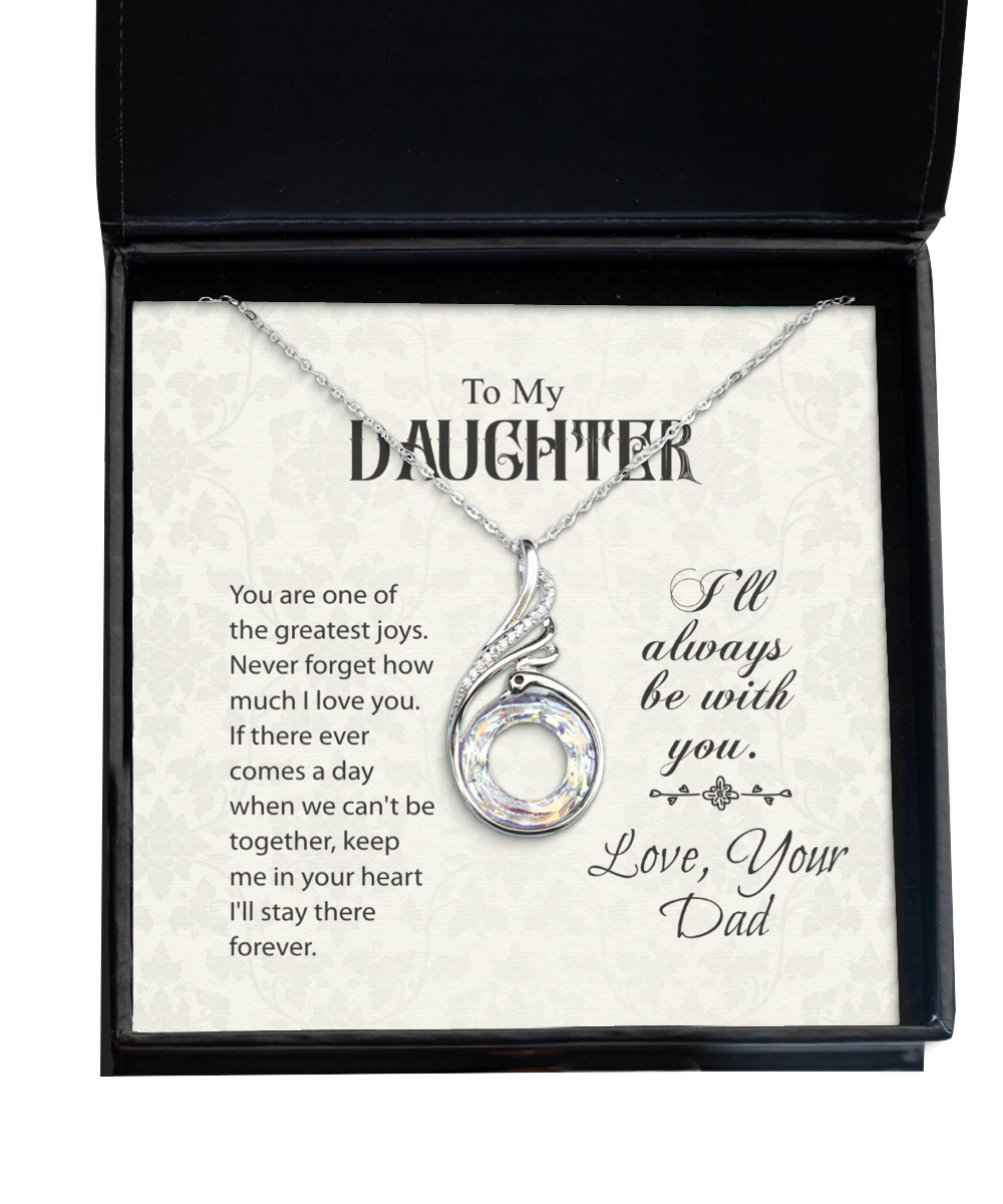 To My Daughter Rising Phoenix Necklace, Daughter Gift From Dad, Dad to Daughter Jewelry Gift, Birthday Gift For Daughter