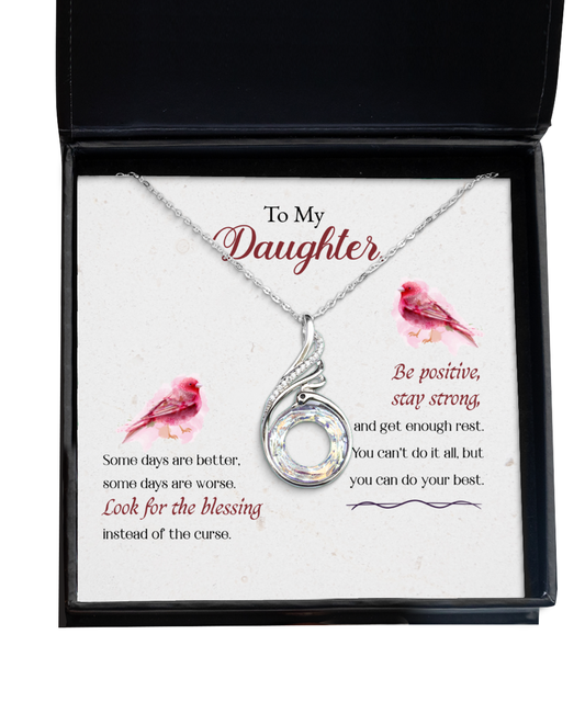 To My Strong Daughter, Rising Phoenix Necklace For Daughter, Best Gift To My Daughter, Jewelry Message Card For Daughter