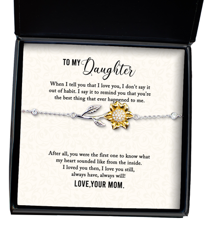 To My Daughter Sunflower Bracelet, Daughter Gift From Mom, Mom to Daughter Jewelry Gift, Birthday Gift For Daughter