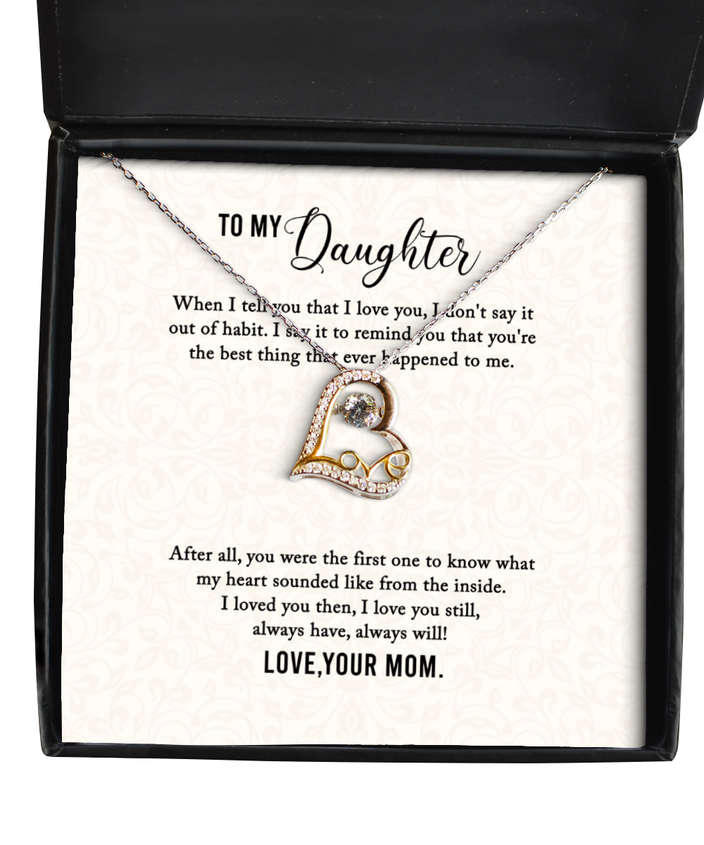 To My Daughter Love Dancing Necklace, Daughter Gift From Mom, Mom to Daughter Jewelry Gift, Birthday Gift For Daughter