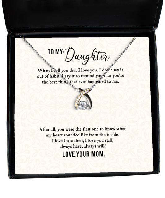 To My Daughter Wishbone Dancing Necklace, Daughter Gift From Mom, Mom to Daughter Jewelry Gift, Birthday Gift For Daughter