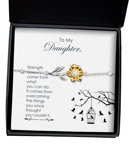 Jewelry Gift For Daughter, Daughter Sunflower Bracelet, To My Daughter, Gift To Daughter, Daughter Encouragement Gift