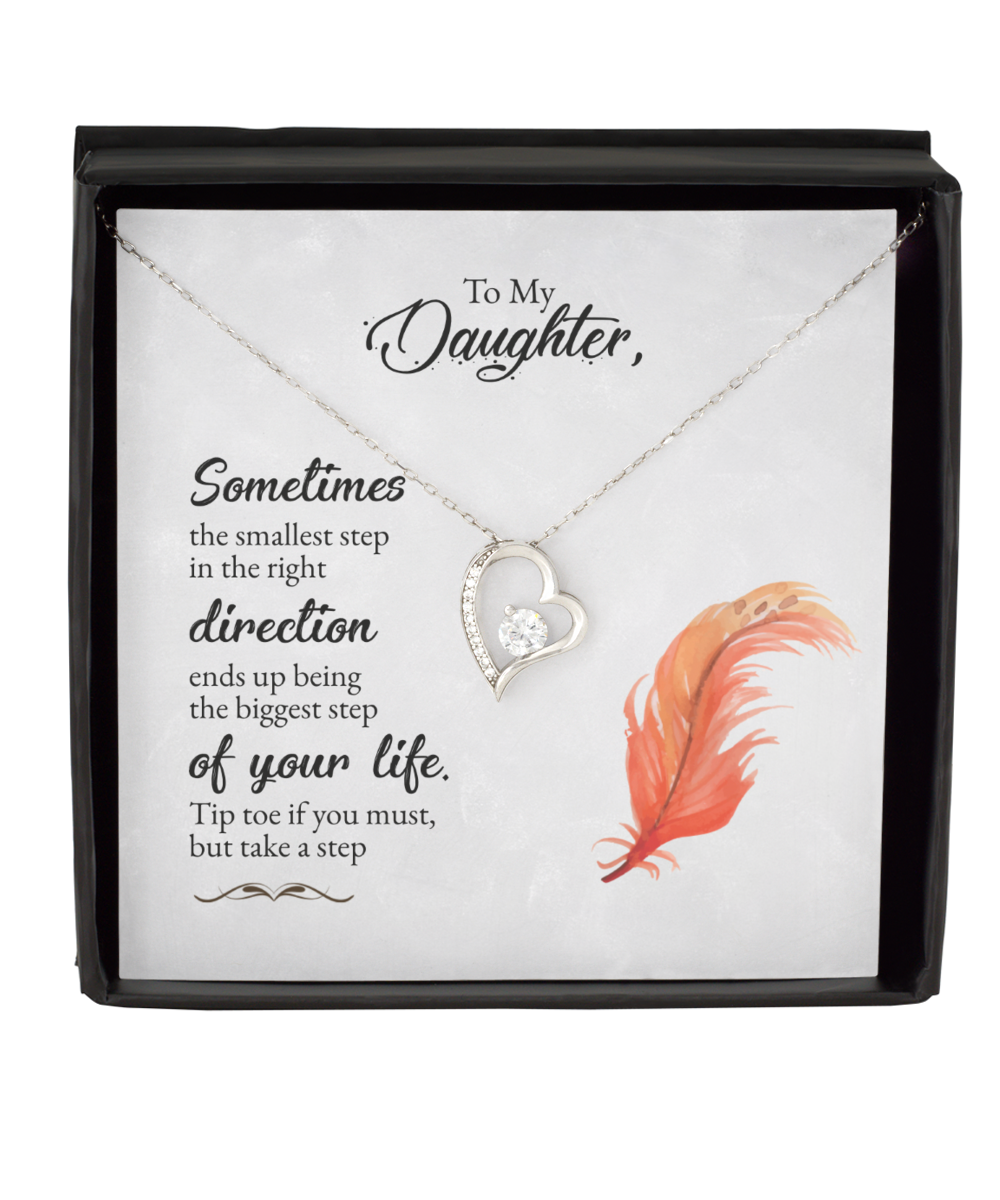 Gift For Daughter, Daughter Solitaire Crystal Necklace, Daughter Jewelry, Sentimental Gift To My Daughter, Daughter Strength Necklace