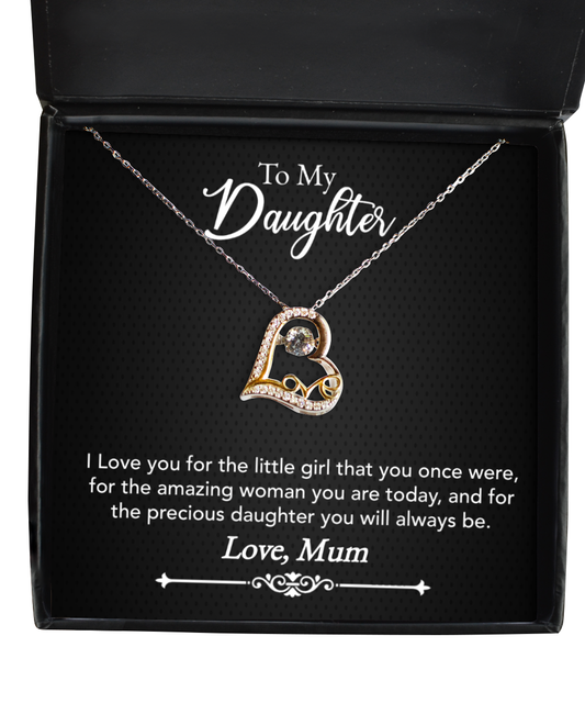 Mum Jewelry Gift To Daughter, Love Dancing Necklace For Daughter, Mum To Daughter, Mum Daughter Gift, Loving Daughter From Mum