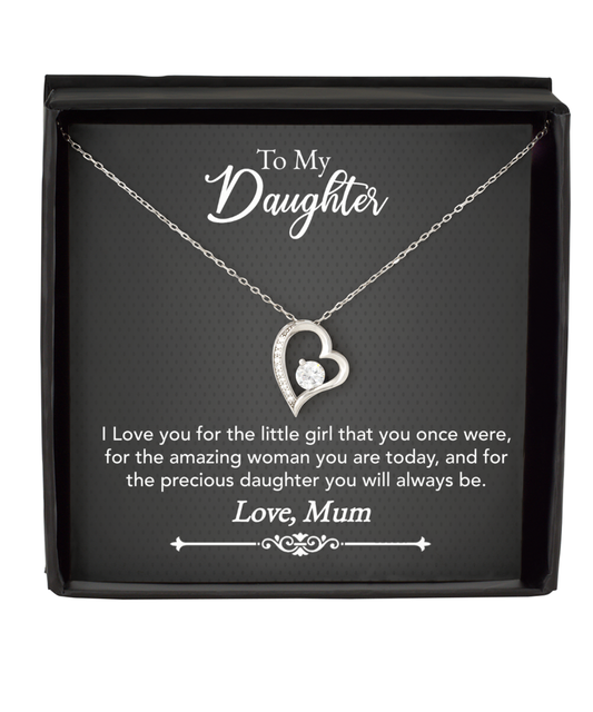 Mum Jewelry Gift To Daughter, Solitaire Crystal Necklace For Daughter, Mum To Daughter, Mum Daughter Gift, Loving Daughter From Mum