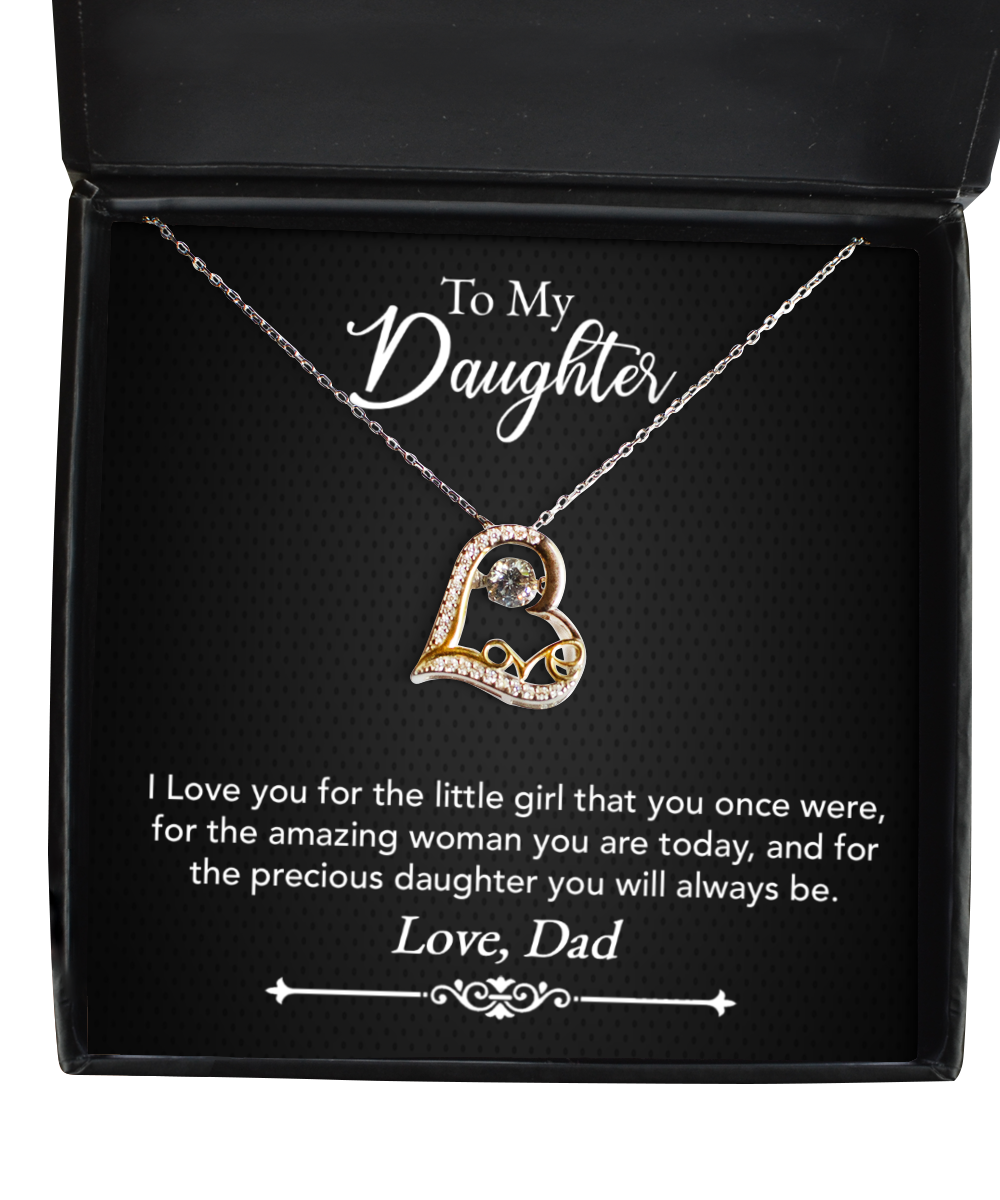 To My Precious Daughter Gift From Dad, Daughter Love Dancing Necklace, Dad Daughter Gift, Daughter Necklace From Dad