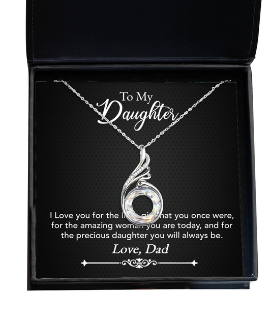 To My Precious Daughter Gift From Dad, Daughter Rising Phoenix Necklace, Dad Daughter Gift, Daughter Necklace From Dad