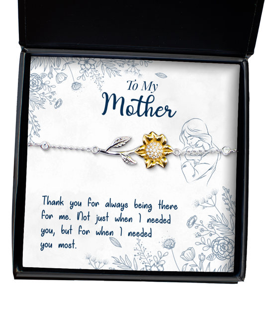 Thank You Gift To My Mother, Sunflower Bracelet For Mother From Son, Mothers Day Gift Ideas, Mother  Bday Gifts From Daughter